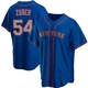 Men's Tyler Zuber New York Royal Replica Alternate Road Baseball Jersey (Unsigned No Brands/Logos)